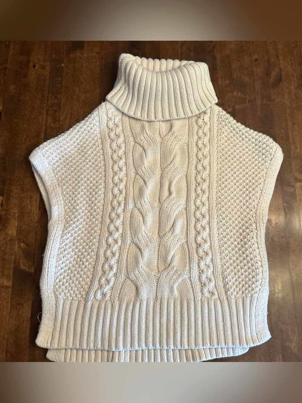 Banana Republic Organic Cotton Ivory Fishermans Sweater Vest Size Small